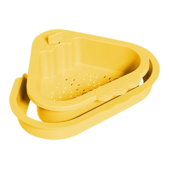 2 Layer Triangle Sink Strainer Food Waste Catcher Corners Fit Plastic Kitchen Storage Basket
