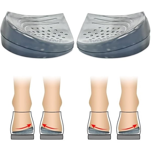 2 Layers Adjustable Heel Wedge Corrective Inserts for Over Pronation & Supination - Medial & Lateral Heel Insoles for Foot Alignment, Size L (Women 8-11, Men 7.5-12)