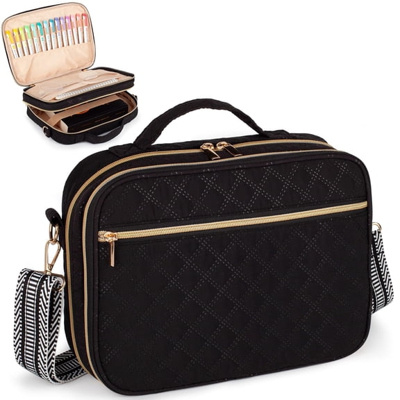 2 Layers Bible Cover for Women,Large Bible Case with Handles Shoulder Strap, Bible Carrying Case for Women, Scripture Case Church Bag Bible Protective with Pocket