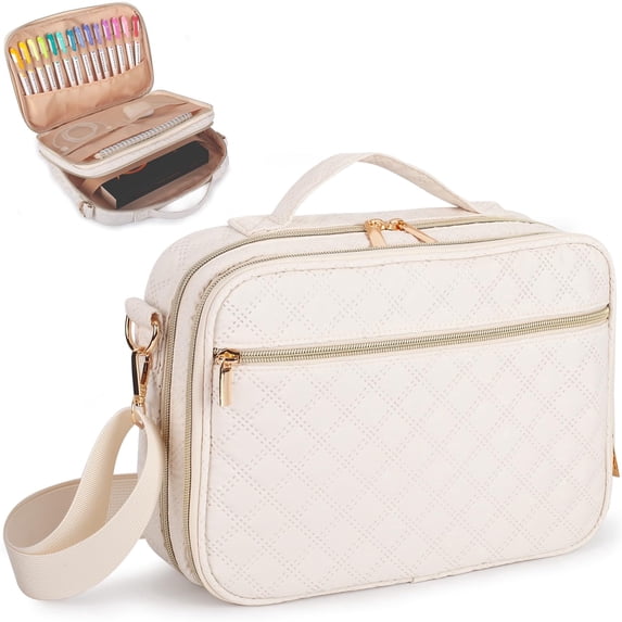 TRIPGEAR 2 Layer Large Bible Carrying Case for Women, Church Bag with Handle, Shoulder Strap and Storage Pocket Protector