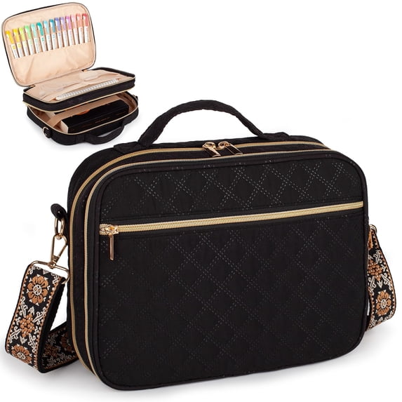 2 Layers Bible Cover for Women,Large Bible Case with Handles Shoulder Strap, Bible Carrying Case for Women, Scripture Case Church Bag Bible Protective with Pocket