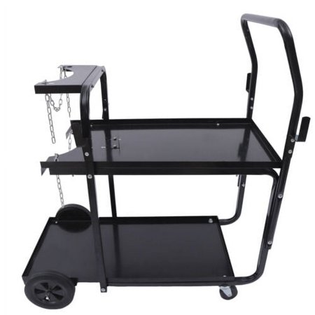 2 Layers Dual Cylinder Rack Cart Welding Trolly Cart Load Capacity: 100kg/220lbs