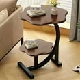 thumbnail image 1 of 2 Layers Flower Shape Marble Texture Small C-Shaped Side Table,Snack Side Table, End Table for Sofa Side Table,Bedside Table for Living Room Kitchen Garden Bedroom, 1 of 6