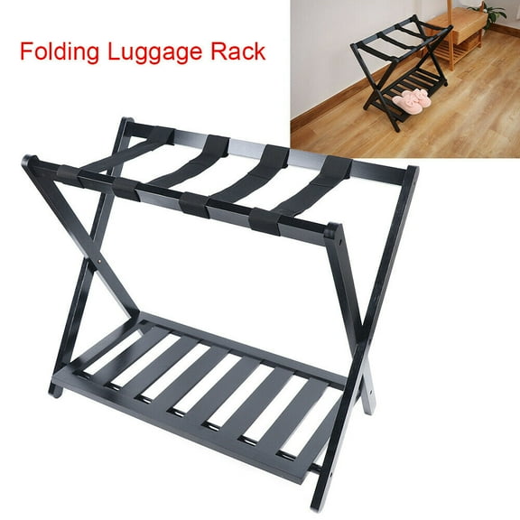 2 Layers Foldable Luggage Rack Shelf Stand Travel Suitcase Shoe Storage Bag Holder Stand