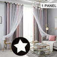 thumbnail image 1 of 2 Layers Star Blockout Tulle Curtains Eyelet Pure Fabric Room Darkening Window Decor, 1 of 10