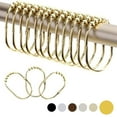 thumbnail image 1 of 2 Lb. Depot Wide Shower Curtain Rings Hooks, Stainless Steel Set of 12 (Gold), 1 of 10