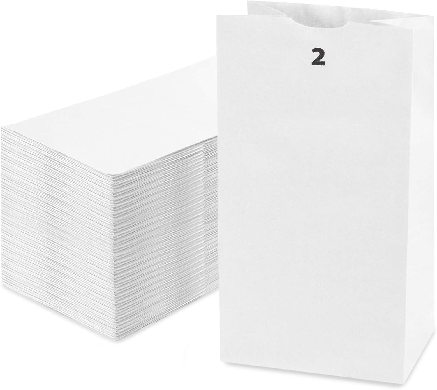 50 Count - White Paper Bags For Packing Lunch & Snacks - Blank White Lunch Bags Paper For Arts & Crafts Projects - View #6