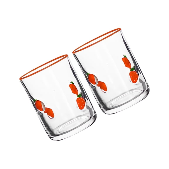 2 Lemon Pattern Glass Cups 14oz Elegant Fruit Pattern Ideal For Cocktails Hour Dinner Parties Kitchen Essential