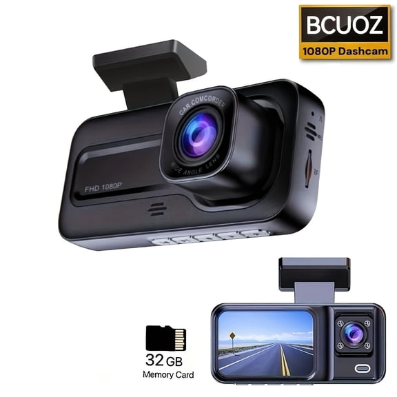 2 Lens & 3 Lens Dash Camera for Cars, 1080P Front | 480P Interior & Rear Car Video Recorder | 2.0 Inch Display | Night Vision | Loop Recording Car DVR Camera Parking Monitor.