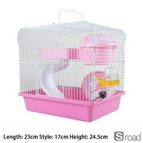 2-Level Hamster Cage With Exercise Wheel, Double Layer Small Animal Habitat With Accessories For Dwarf Hamsters, Mice, Gerbils,A-1