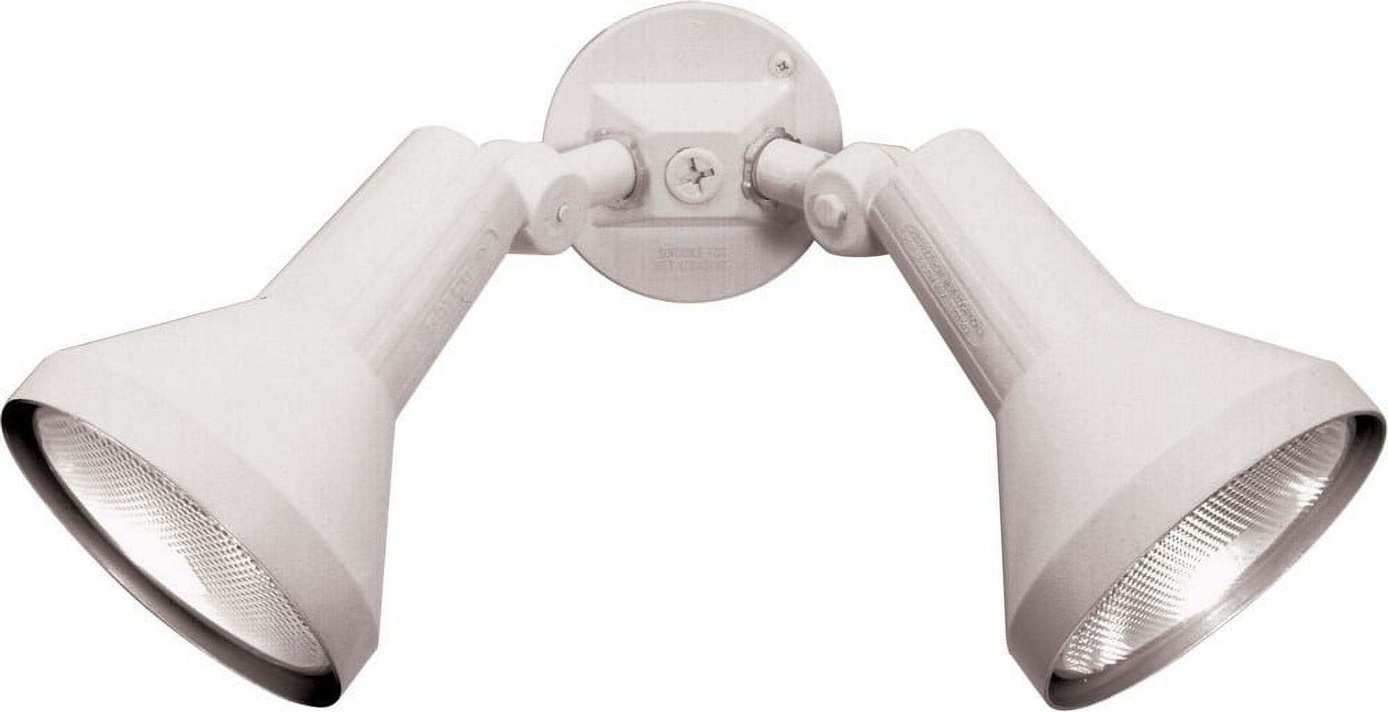 White 15-Inch Dual Adjustable Metal Flood Light