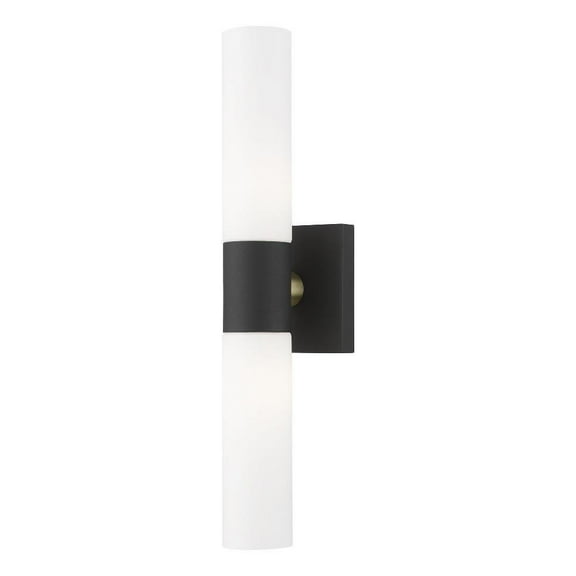 2 Light Ada Bathroom Light in Nautical Style-17.75 inches Tall and 4.5 inches Wide-Textured Black Finish Bailey Street Home 218-Bel-4569910
