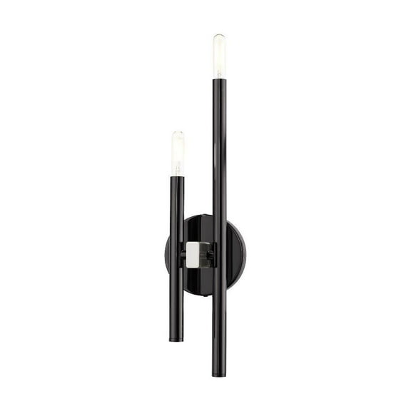 2 Light Ada Wall Sconce in Mid Century Modern Style 5.13 inches Wide By 18 inches High-Black Chrome Finish Bailey Street Home 218-Bel-4362933