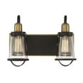 thumbnail image 1 of 2 Light Bath Bar-Industrial Style with Nautical and Contemporary Inspirations-10 inches Tall By 13.5 inches Wide-English Bronze/Warm Brass Finish, 1 of 1