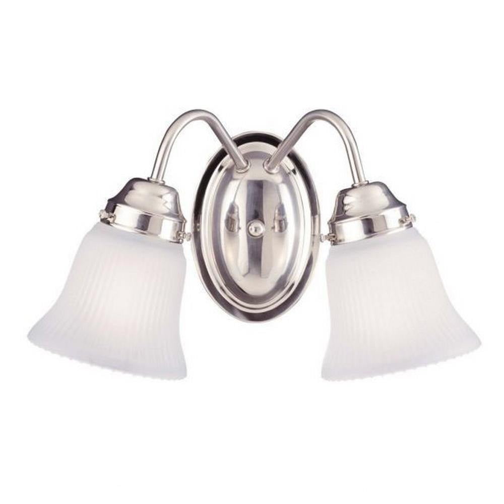 Satin Nickel 2-Light Traditional Vanity Fixture
