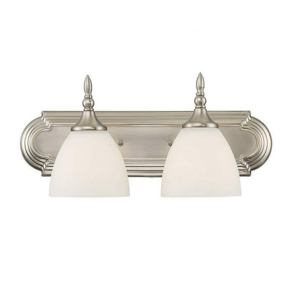 2 Light Bath Bar-Transitional Style with Traditional Inspirations-8 inches Tall By 18 inches Wide-Satin Nickel Finish Bailey Street Home