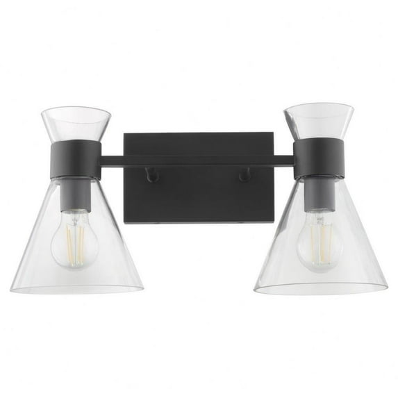 2 Light Bath Vanity-8.5 inches Tall and 18.5 inches Wide-Matte Black Finish Bailey Street Home 183-Bel-5054689