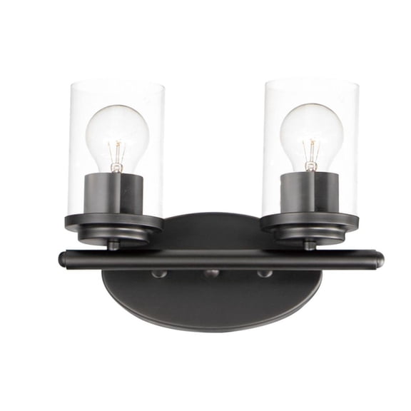 Corona 2 - Light Black Modern / Transitional Incandescent Glass And Steel Wall Sconce