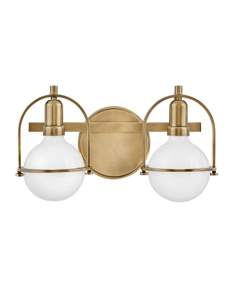 Heritage Brass and Black 2-Light Vanity Fixture