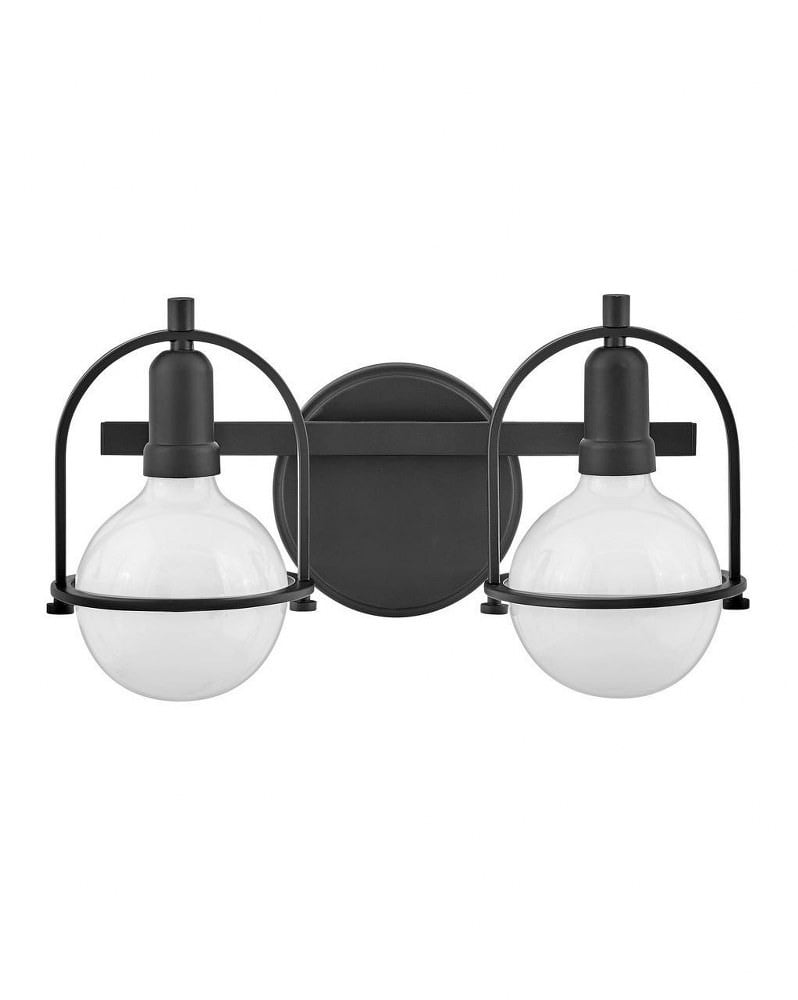Heritage Brass and Black 2-Light Vanity Fixture