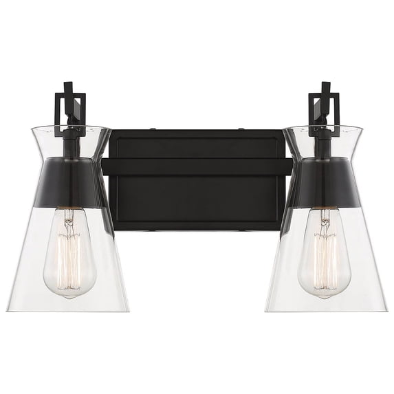 Lakewood 2-Light Bathroom Vanity Light in Matte Black