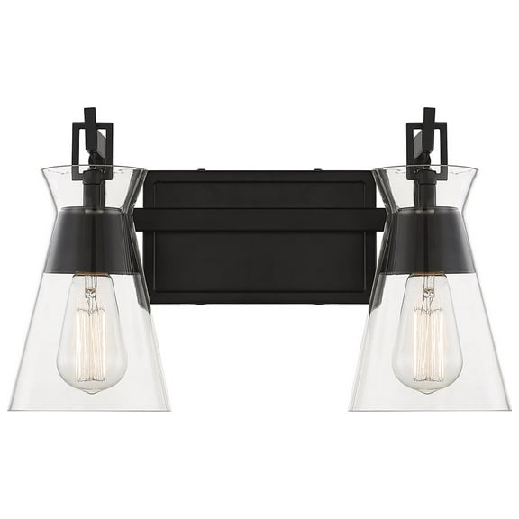 Lakewood 2-Light Bathroom Vanity Light in Matte Black