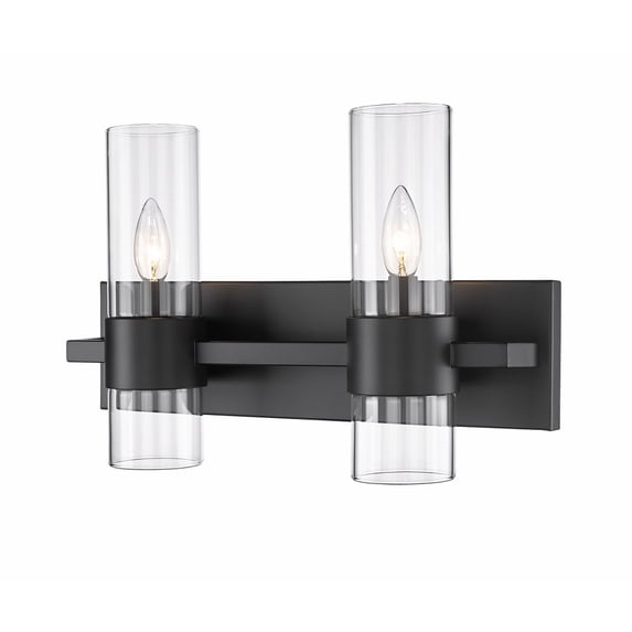 2 Light Bath Vanity In Modern Style-11 Inches Tall And 17 Inches Wide-Matte Black Finish Z-Lite 343-2V-Mb
