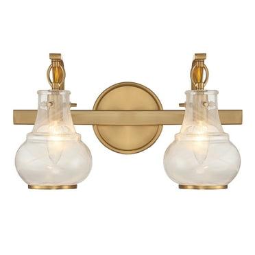 Warm Brass Two Light Bathroom Vanity from the Adams Collection