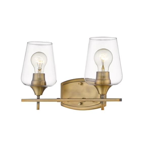 2 Light Bath Vanity In Shabby Chic Style 15 Inches Wide By 9.5 Inches High-Olde Brass Finish Z-Lite 473-2V-Obr