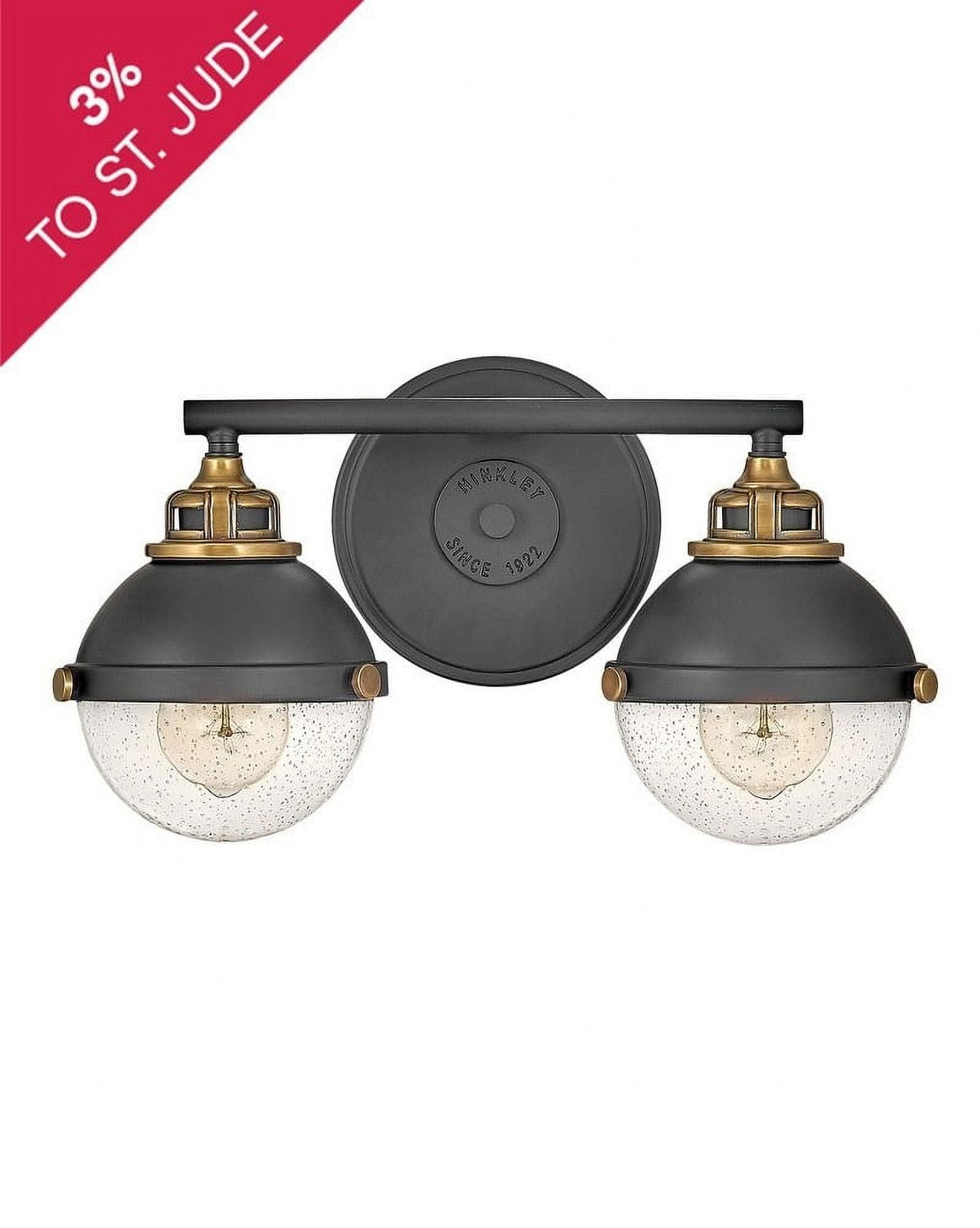 Fletcher Polished Nickel & Heritage Brass 2-Light Vanity Sconce