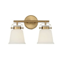 Kaden 2-Light Bathroom Vanity Light in Warm Brass