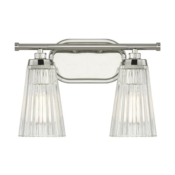 2 Light Bath Vanity In Vintage Style-10 Inches Tall And 14 Inches Wide-Polished Nickel Finish Savoy House 8-1745-2-109