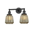 thumbnail image 1 of 208-BK-G146 Innovations Lighting Chatham - 2 Light Bath Vanity In Art Deco Style-10 Inches Tall and 16 Inches Wide-Matte Black Finish-Mercury Glass, 1 of 4