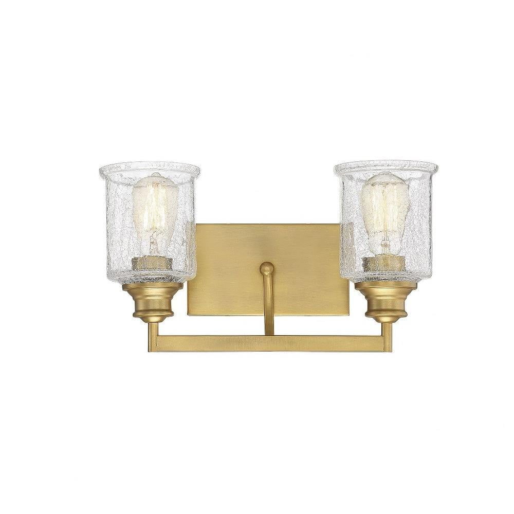 Hampton Colonial-Inspired Warm Brass 2-Light Bath Fixture