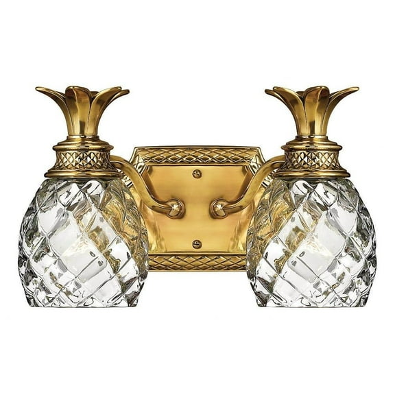 2 Light Bathroom Light Fixture in Traditional-Glam Style 13 inches Wide By 8.5 inches High-Burnished Brass Finish Bailey Street Home 81-Bel-614003
