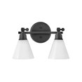 thumbnail image 1 of 2 Light Bathroom Light Fixture in Transitional Style-10 inches Tall and 16 inches Wide-Black Finish Bailey Street Home 81-Bel-4614522, 1 of 1