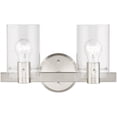 thumbnail image 1 of 2 Light Bathroom Light in Contemporary Style-8.5 inches Tall and 14.5 inches Wide-Brushed Nickel Finish Bailey Street Home 218-Bel-4821588, 1 of 1