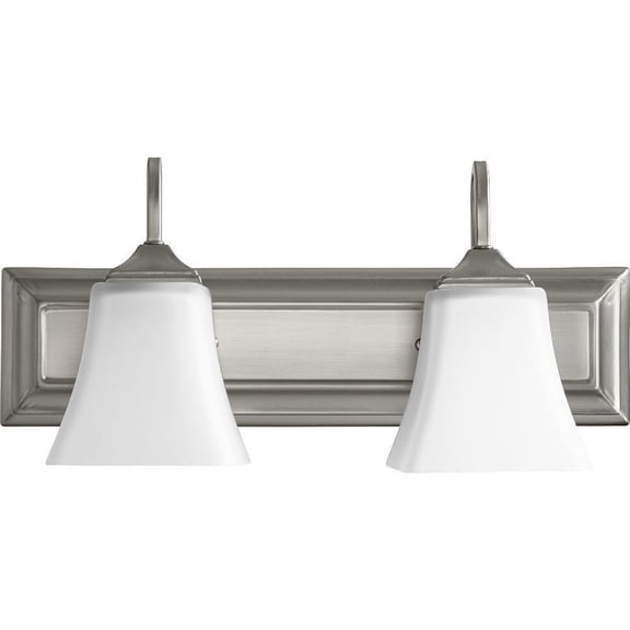 2 Light Bathroom Light in Transitional Style 18 inches Wide By 8.38 inches High-Satin Nickel Finish-Satin Opal Glass Color Bailey Street Home