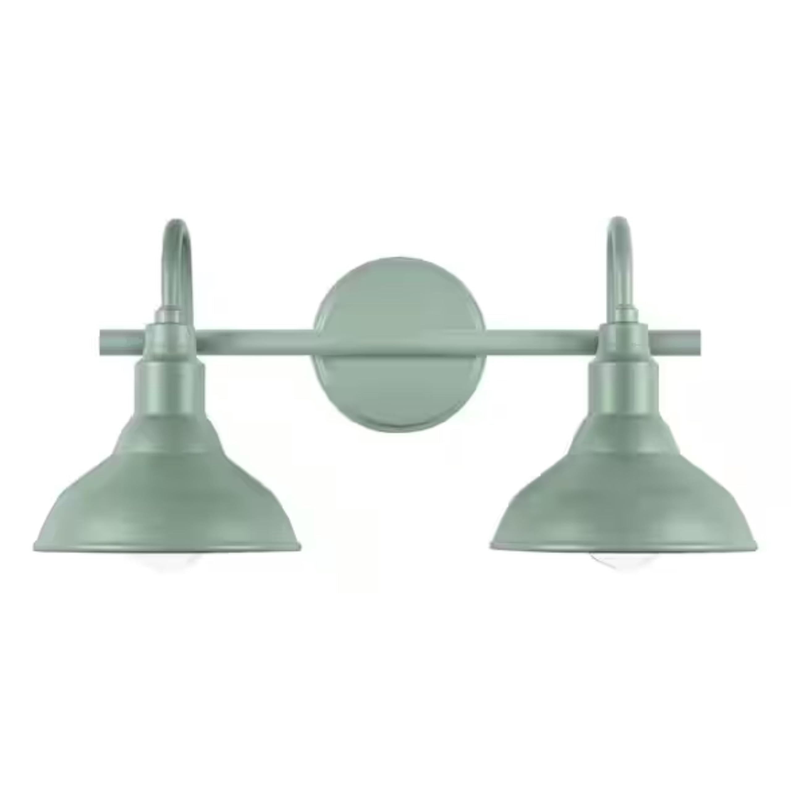 2-Light Bathroom Vanity Light Fixture with Metal Bell Shades, Dimmable and Damp-Rated, Ideal for Farmhouse or Modern Country Style Bathrooms and Vanity Mirrors.