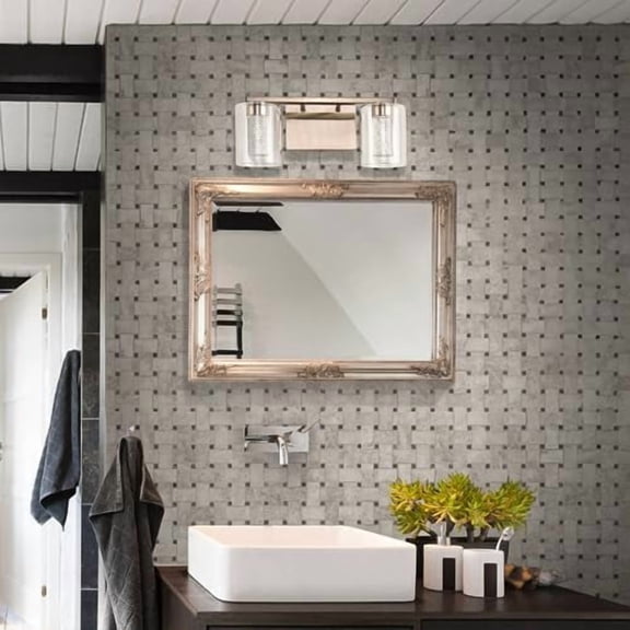 2 Light Bathroom Vanity Light Fixtures,Brushed Nickel Vanity Lights for Bathroom,Modern Vanity Lights for Bathroom,Farmhouse Vanity Lights for Bathroom,for Bathroom,Bedroom,Living