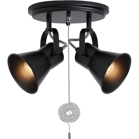 KEESFU 7.8 in 2-Light Black Track Lighting Corded Electric Track Lighting Sets