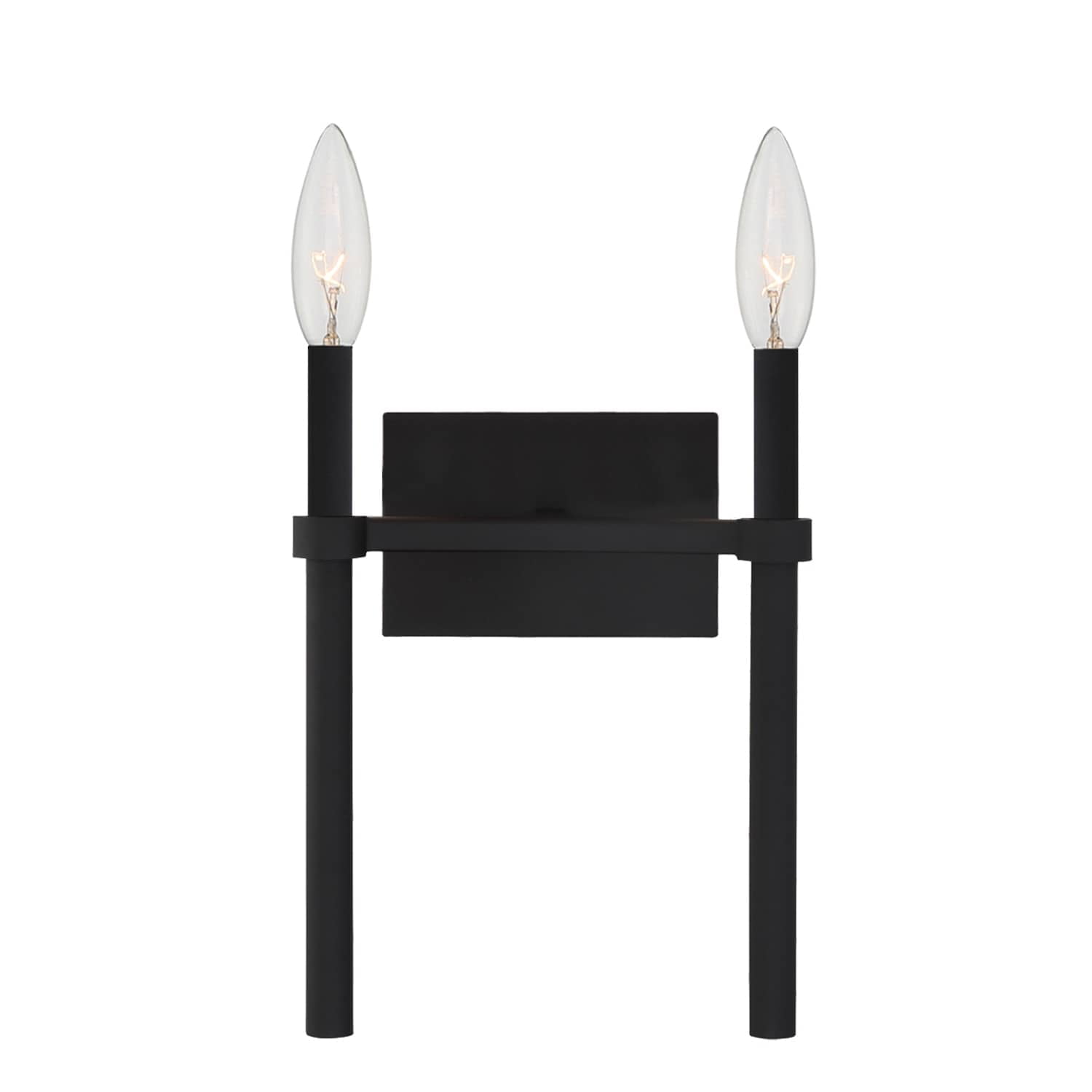 Elegant Black Forged Metal Dimmable Cylinder Sconce