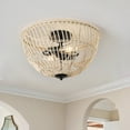 thumbnail image 1 of 2-Light Boho Semi Flush Mount Ceiling Lighting, Retro Rattan Ceiling Lighting, Farmhouse Close to Ceiling Light for Living Room Bedroom kitchen, 1 of 7