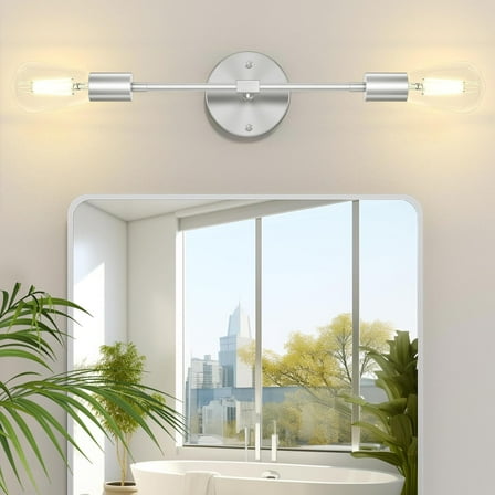 2-Light Brushed Nickel Bathroom Vanity Lights Bathroom Lighting Fixtures over Mirror for Bedroom Living Room Kitchen