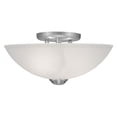 thumbnail image 1 of 2 Light Brushed Nickel Ceiling Light fixture with Satin Glass Shade, 1 of 5