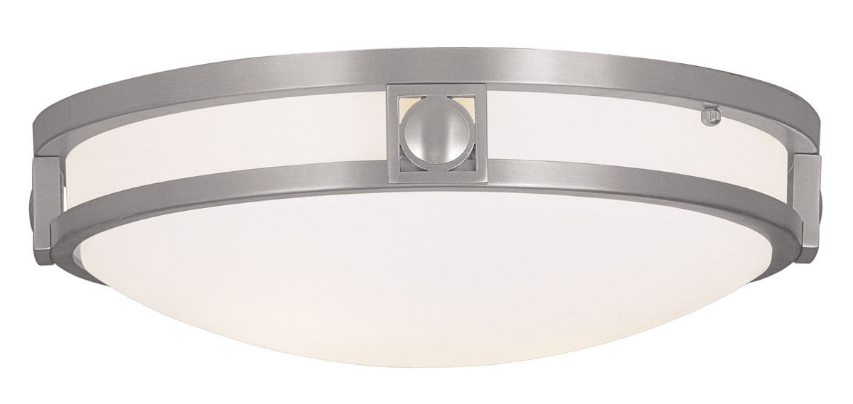 2 Light Brushed Nickel Ceiling Light fixture with Steel base material