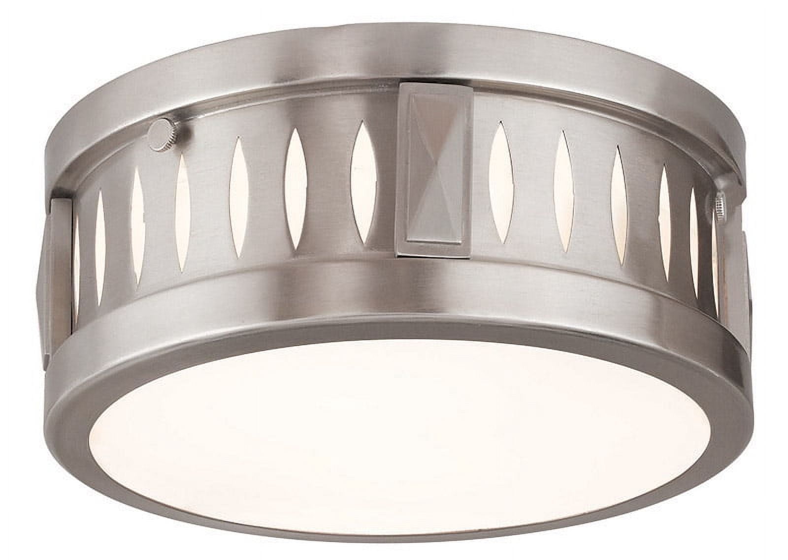 2 Light Brushed Nickel Ceiling Light fixture with Steel base material