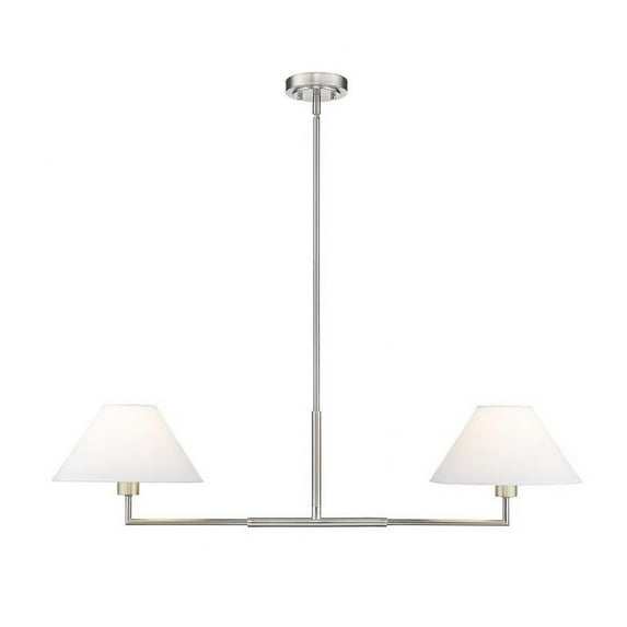 2 Light Chandelier in Modern Style-9.5 inches Tall and 12 inches Wide-Brushed Nickel Finish Bailey Street Home 372-Bel-5172280