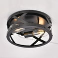 thumbnail image 1 of 2-Light Drum Celling Light,Industrial Black Style Flush Mount for Living Room, Bedroom, Study, Corridor, 1 of 5