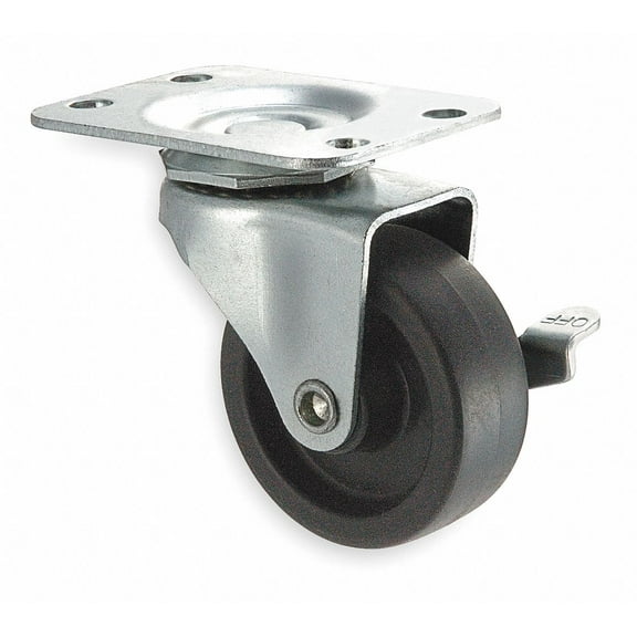 2" Light-Duty Swivel Plate Caster, 100 lb. Load Rating